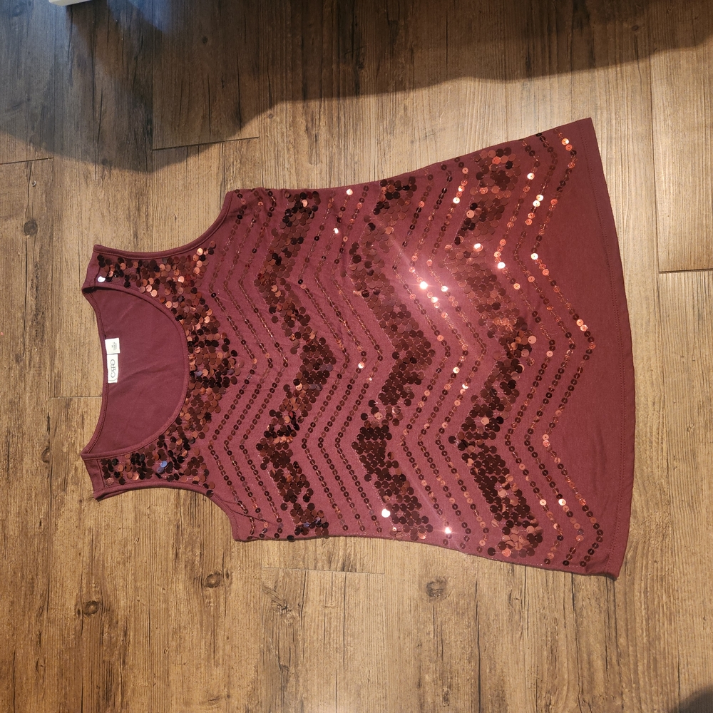 Cato Burgundy Sequin Tank Top